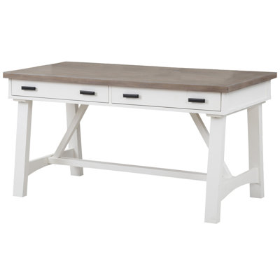 Stapleton Solid Wood Writing Desk with Built-In Electrical Outlet