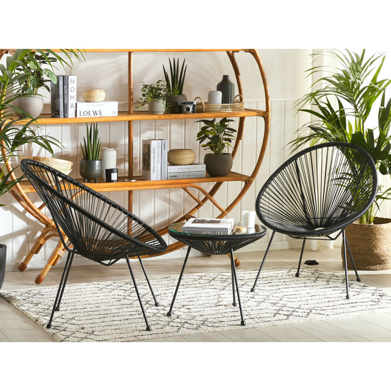 Broseley Wicker Outdoor Lounge Chair, Black