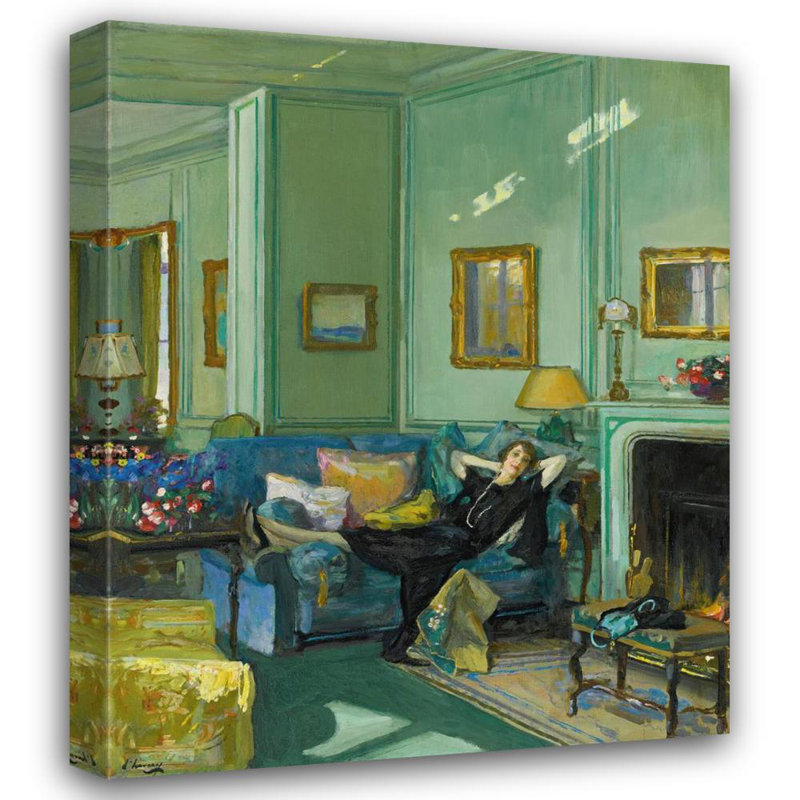 "Mme Osler" par Sir John Lavery - Art mural sur toile tendue avec châssis, H 24 po x l 17 po
