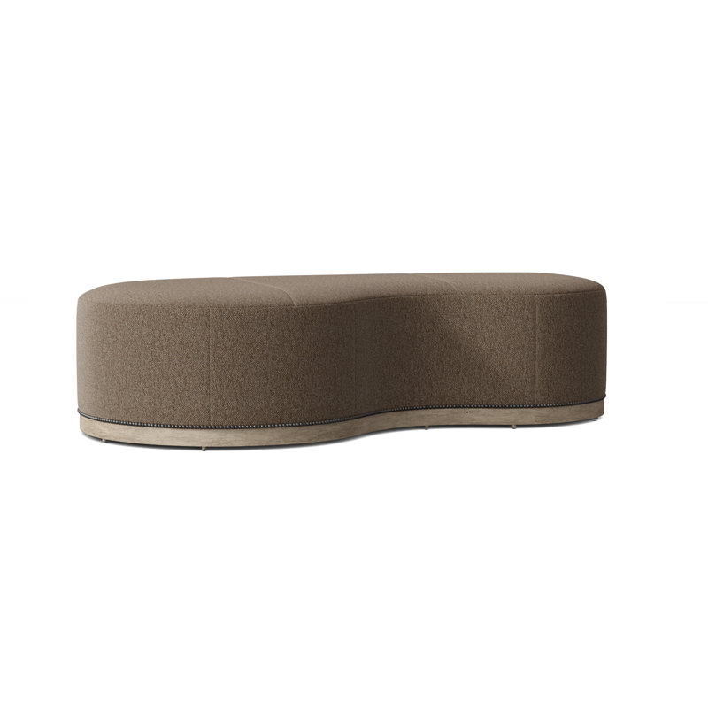 Madeline 61'' Wide Cocktail Ottoman, Charcoal, 9508 Hazelnut Polypropylene/Olefin