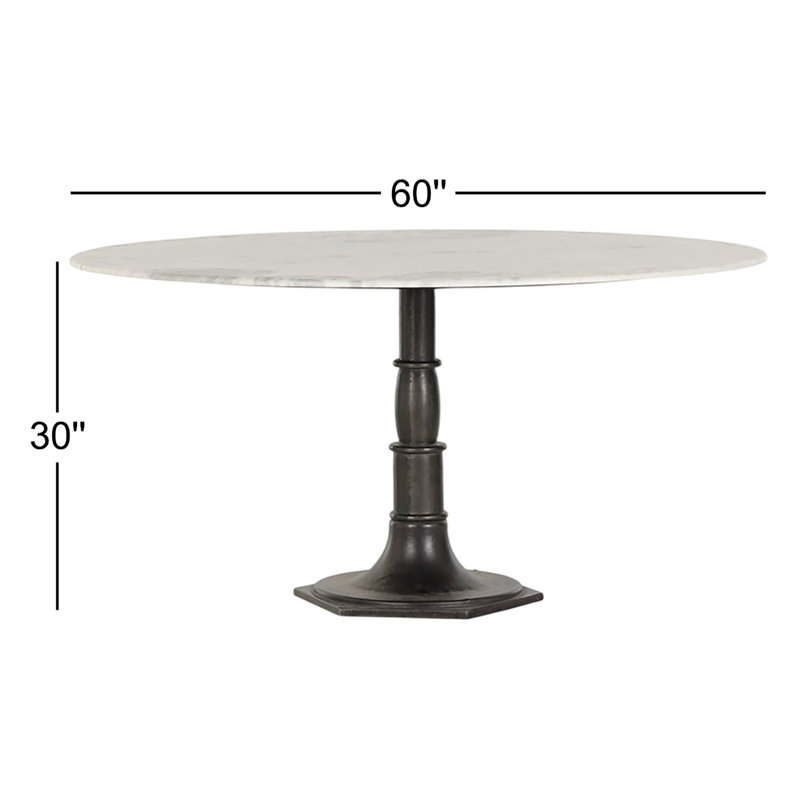Mickley 60'' Round Marble Dining Table