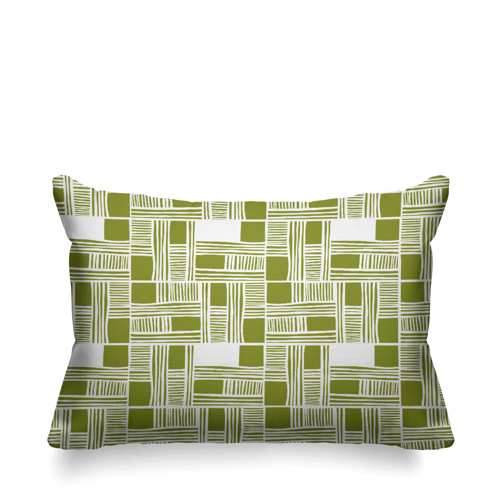 Kapri Indoor/Outdoor Throw Pillow, Olive, 14" x 20", Rectangle