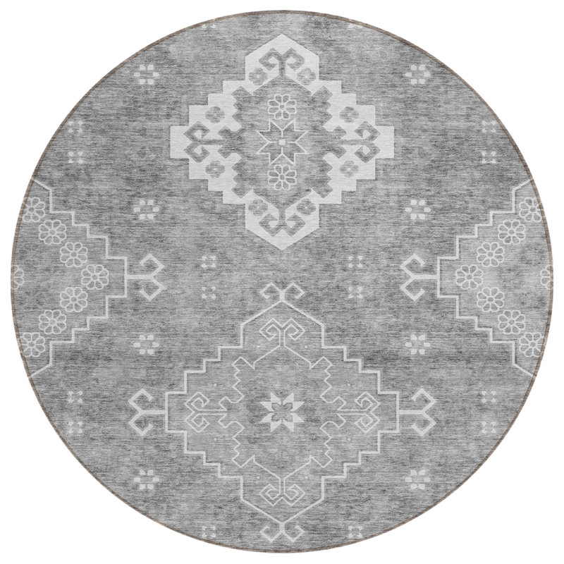 Tapis ivoire rond intérieur lavable 8 'Medallion