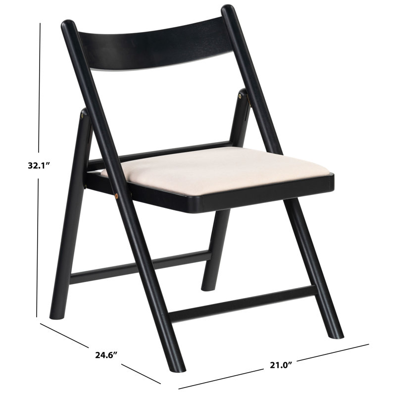 JACIE LINEN SEAT FOLDING CHAIR, Black