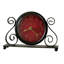 Marisa Traditional Tabletop Clock, Scrolling Iron Frame with Antique Red Dial, Arabic Numerals, Convex Glass