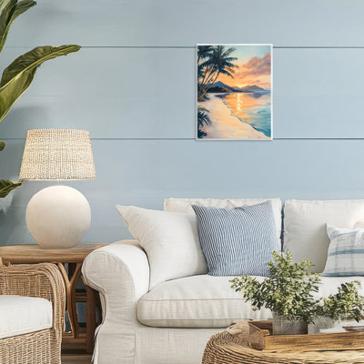 Plaque murale Tropical Mountain Sunset, design par Franklyn Gregory