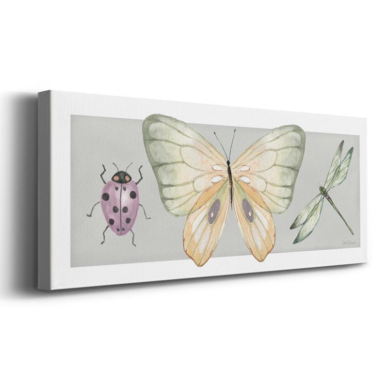 «Pretty Insectes I» sur toile, H 12 po x l 30 po x P 1,5 po