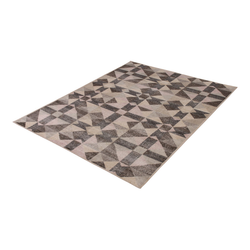 Distressed Homage Wool Geometric Area Rug, Rectangle 10' x 14'