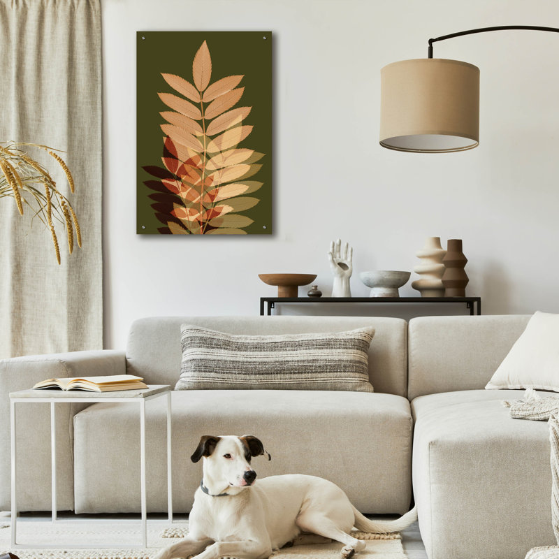 «Win Leaves 2» par Winston Porter, art mural en verre acrylique, H 36 po x l 24 po x P 0,2 po