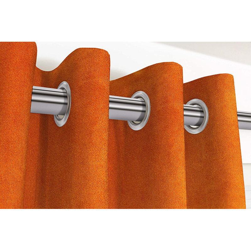 Delavega Blackout Curtains / Drapes Pair, Orange, Width 167 x Drop 228cm