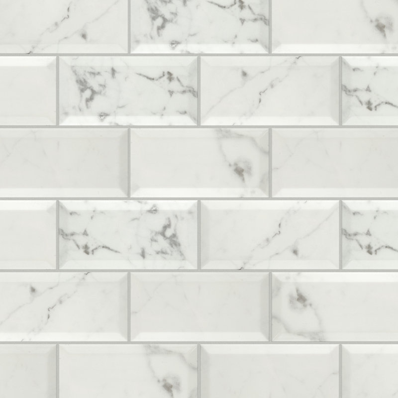Classico Carrara 3" x 6" Ceramic Stone Look Subway Tile