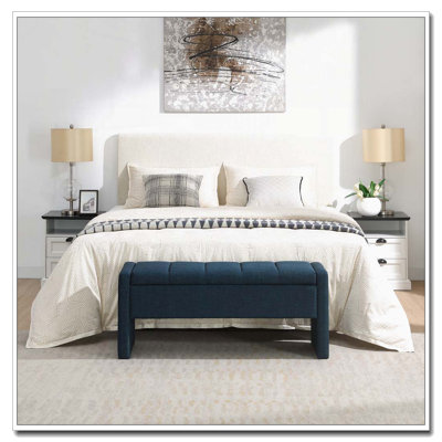 Modern Bed End Bench with Storage