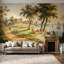 Papier peint rétro paysage mural Lakeside Manor, campagne européenne-1872701338-1872701339