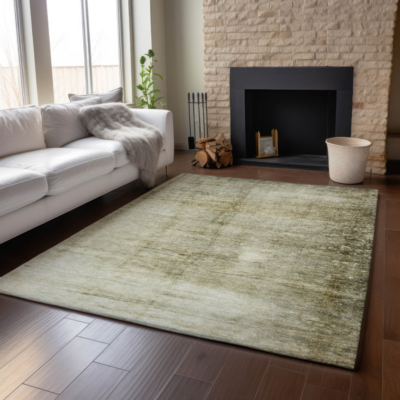 Tapis taupe Cerrito AMF608 lavable à la machine de qualité supérieure, Rectangle 2 pi 6 po x 3 pi 10 po