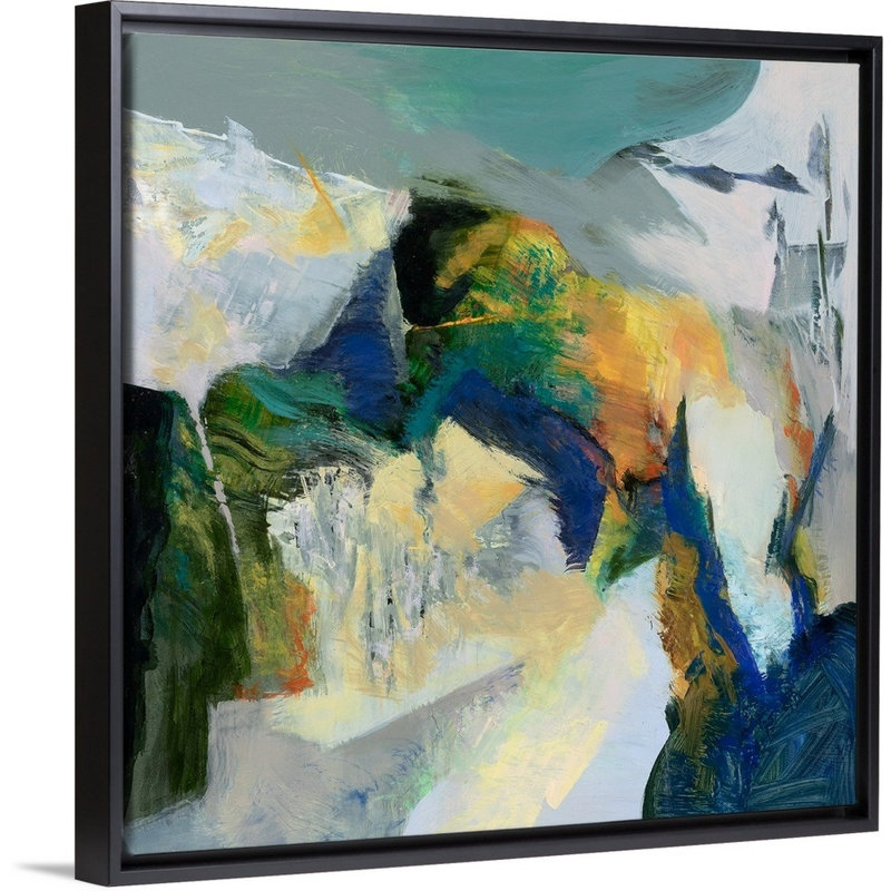 " Iceberg " by Emilia Arana Painting Print, Black Framed, 14" H x 14" W x 1.75" D
