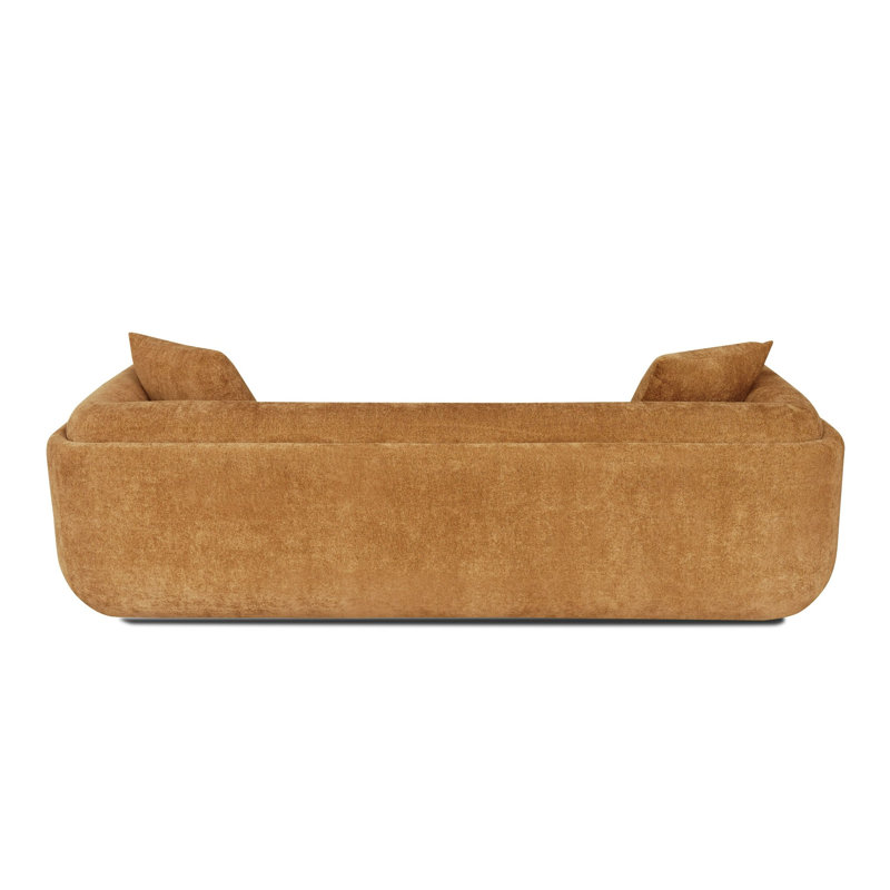 Danya - Canapé 3 places en tissu orange moderne