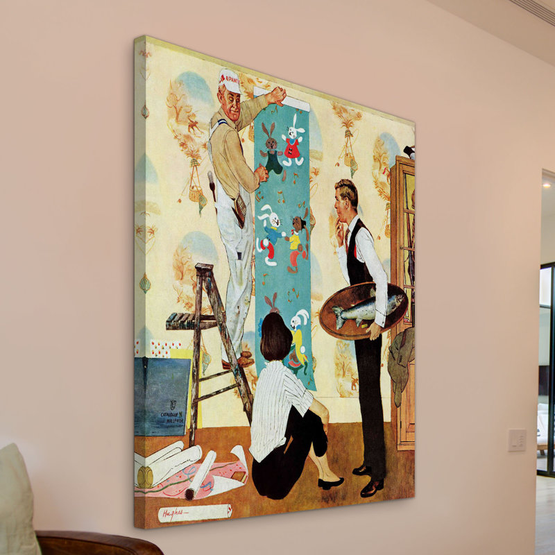 Reproduction d’art sur toile tendue, "coin-détente" dans la chambre de george hughes, H 36 po x l 30 po