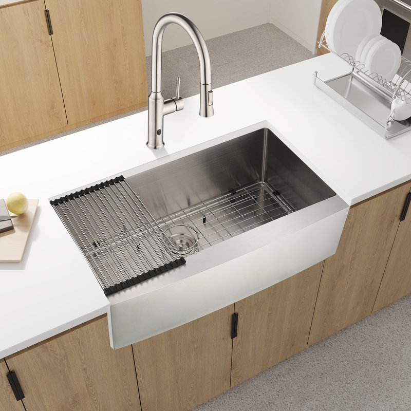 33"X21"X10" Sink - Stainless Steel, Single Bowl, Dent-, Rust & Stain- Basin Aspect, Easy To Maintain, , 16 Gauge, Brushed Nickel Style Surface Treatment Feature, Wipe, Gauge