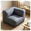 Canapé d'angle modulaire au sol, une place, avec housse amovible aspect lin gris