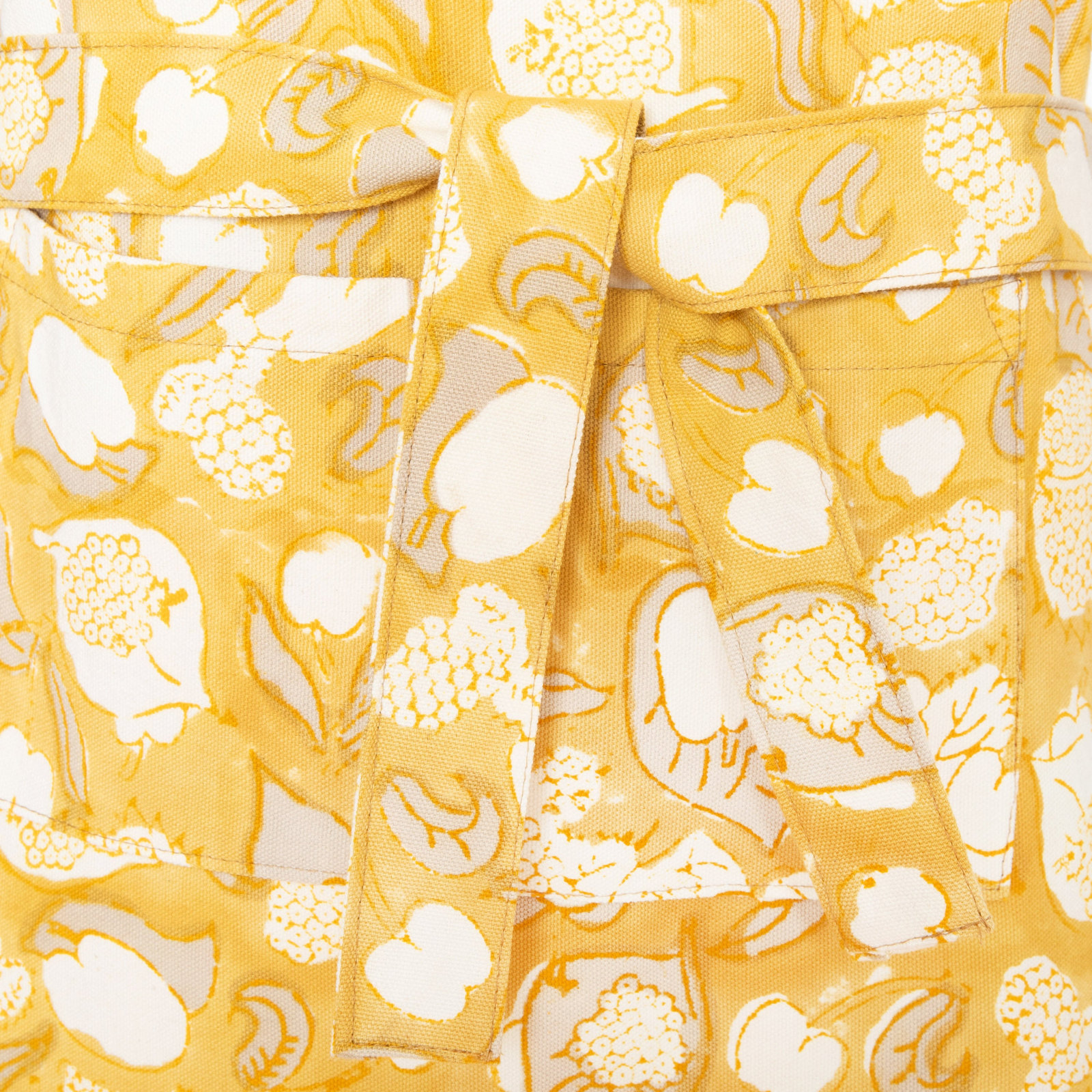 Bryssa Kitchen Apron, Mustard/Blue/White
