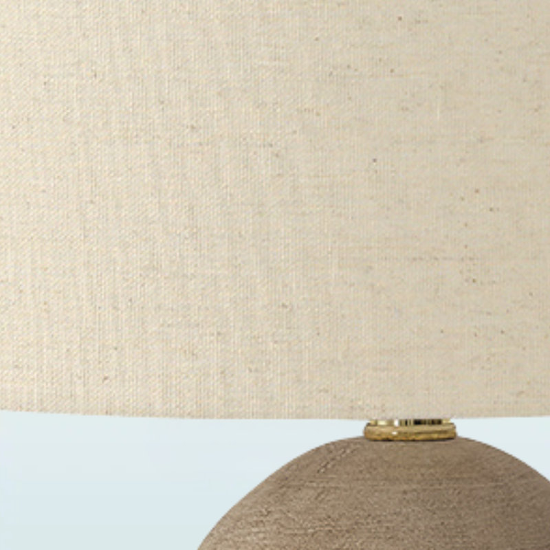 Camino Table Lamp with Beige Shade in Brown Resin, 27.86'' H X 15.84'' W X 15.84'' D