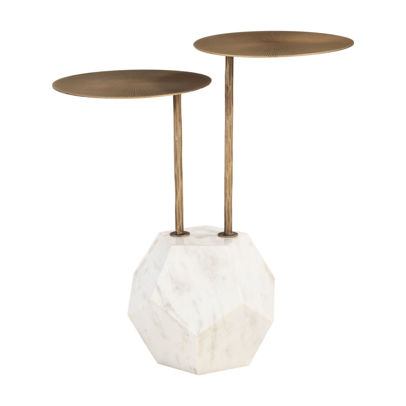 Table d'appoint Anten laiton et blanc
