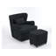 Fauteuil rembourré pivotant avec repose-pieds-1709283955