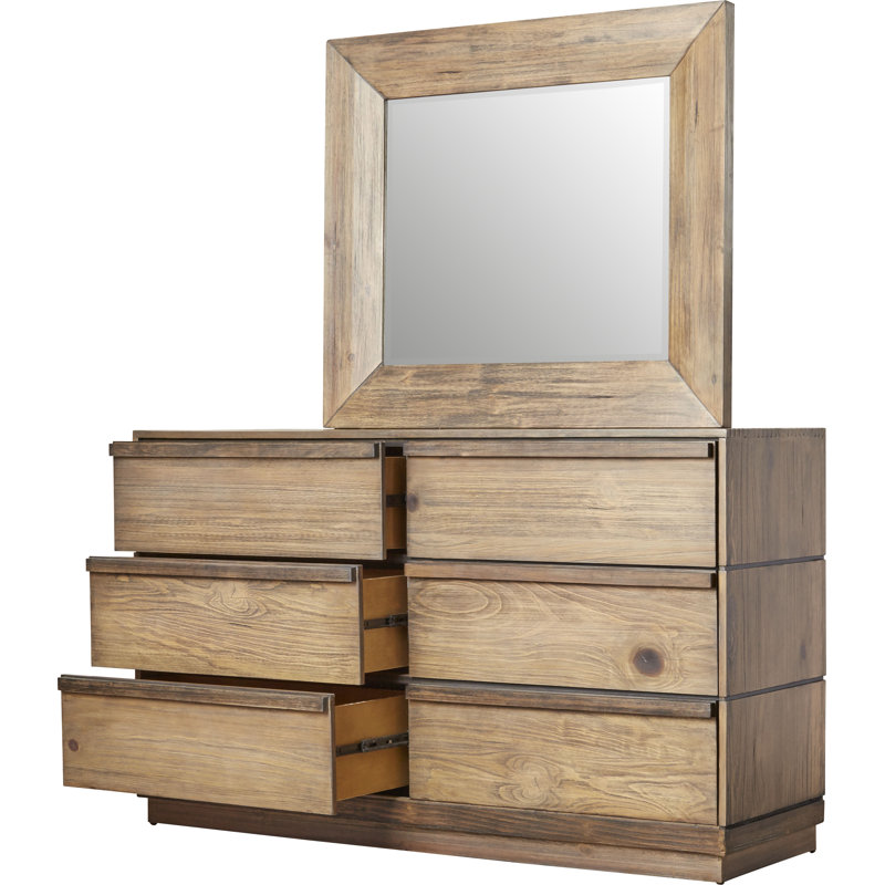 Commode double 6 tiroirs avec miroir Deshane