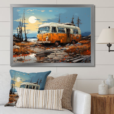 Minimalisme camping van voyage sur toile