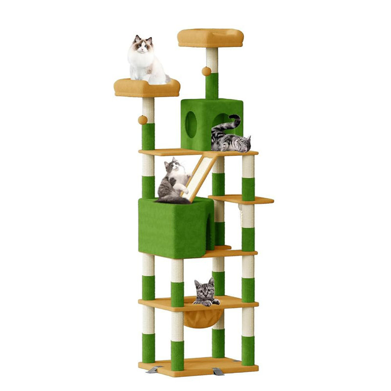 Cat Tree 208cm H Cat Tree, Green