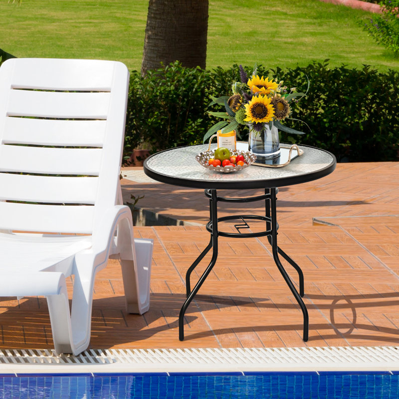 Ema-May Round Metal Outdoor Bistro Table , 80cm cm W 80cm cm D