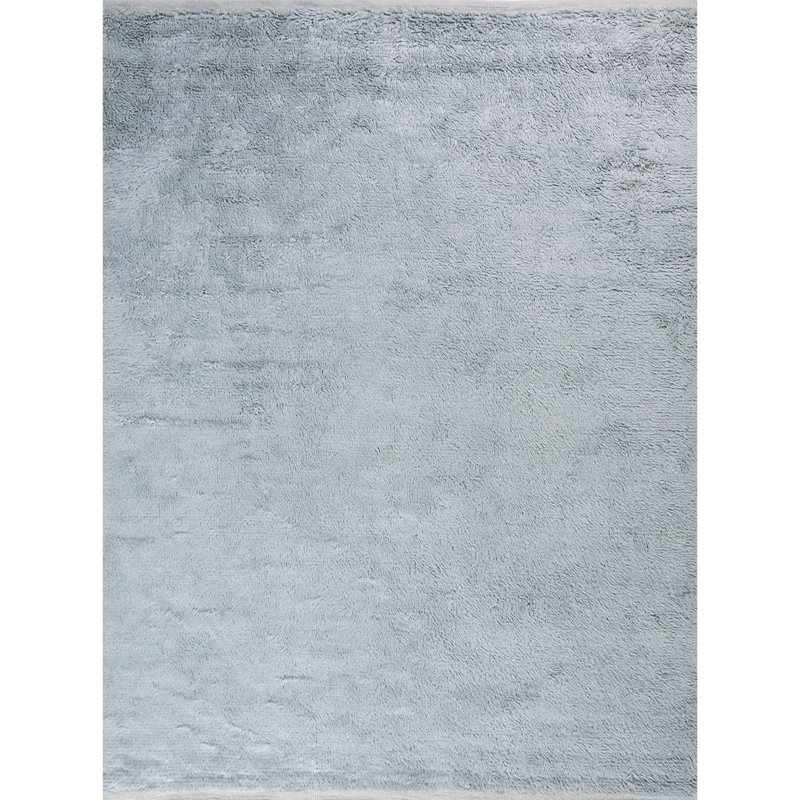 Tapis bleu clair de haute qualité noué à la main, Rectangle 10 pi x 14 pi