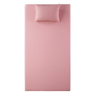 Matelas simple 7 pouces avec ensemble de coussins - matelas en mousse viscoélastique infusée de gel dans une boîte, matelas rose respirant pour chambre d'enfant, certifié CertiPUR-US