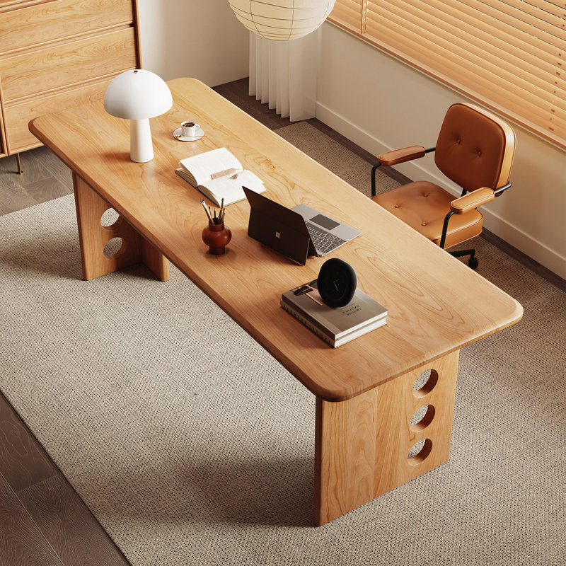 Bureau en bois de cerisier naturel, 78.74"W*31.5"D*29.53"H
