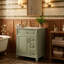 Meuble-lavabo 24 po avec lavabo en céramique, armoire en bois massif avec tiroir rabattable, 3 tiroirs latéraux et porte-1604848233