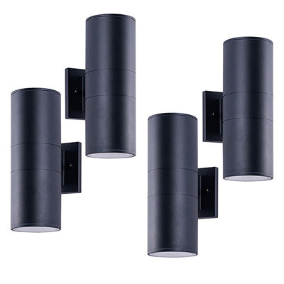 Black Outdoor Cylinder Wall Sconce, Modern Exterior Wall Light Fixture , Aluminum Waterproof Wall Lamp, Patio Porch Garage