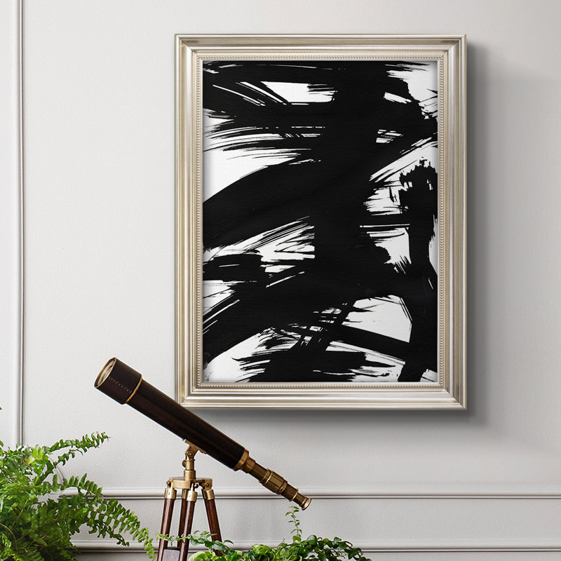Toile encadrée de qualité supérieure en bambou noir I - prête à être accrochée, L 23 po x H 32 po