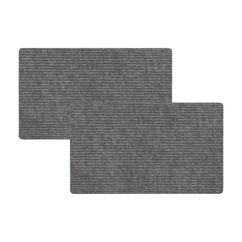 Paillasson intérieur / extérieur antidérapant double jeu, Gris ciel, 2 pièces 18 po x 30 po