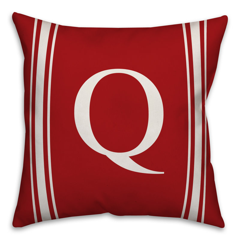 Striped Throw Pillow, Q, Red