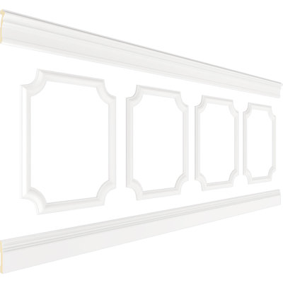 Ashford Scalloped Panel Traditional Wainscot Paneling Kit