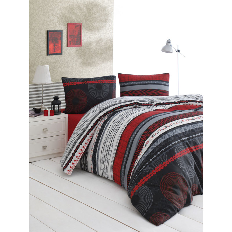 Kenia Cotton No Pattern Duvet Cover Set with Pillowcases Included, 200 x 200cm Duvet Cover + 2 Pillowcases (50 x 80)