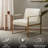 Jayco 26.4" Wide Upholstered Accent Armchair with Square Steel Sled Base, Cream-1637202290