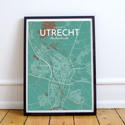 Utrecht City Map 1 Piece Wall Art