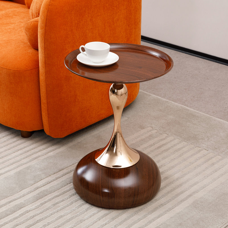 Table basse Tail, table à piédestal ronde en métal pour le salon, instructions d'assemblage faciles, ajout minimaliste élégant pour bureau, matériau rouille, fonctionnel