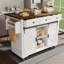 Kitchen Island With Sliding Doors And 3 Drawers-1324151694