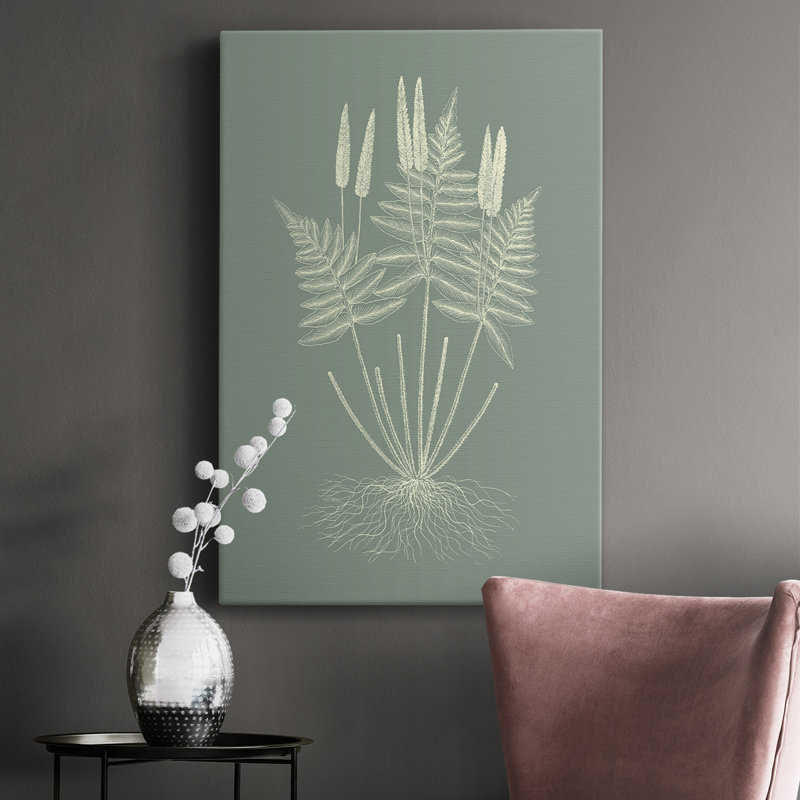 " Ferns On Sage VII ", 16" W x 27" H