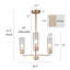 Lustre cylindrique moderne en verre à 3 lumières avec variateur-578917383