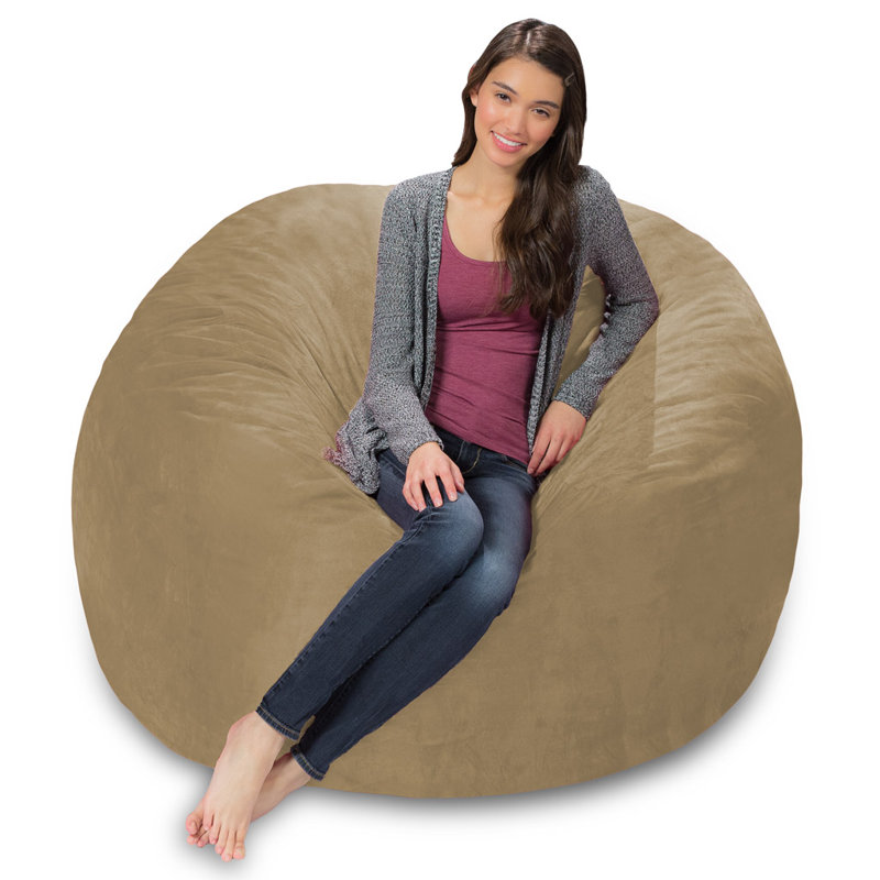 Bean Bag Chair - Shredded Memory Foam Filled Round Furniture Bean Bag Chair with Removable and Machine Washable Cover - Breton Bean Bag Sofa Lounger with Soft Micro Fiber Cover - Multiple Colors, Multiple Sizes and Fabrics