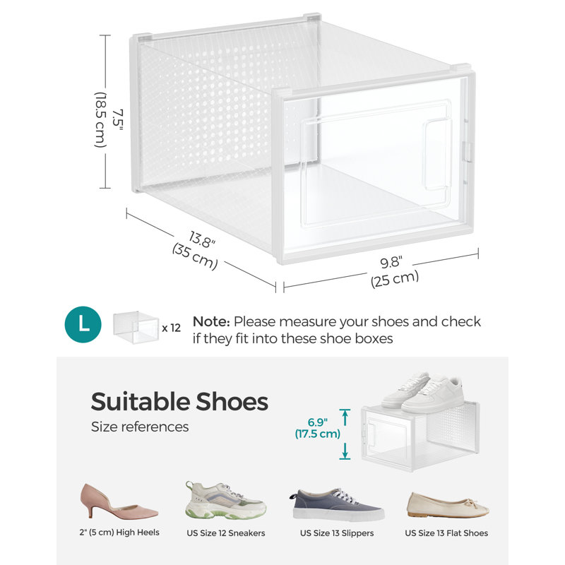 12 Pair Stackable Shoe Storage Box