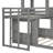 Sage Twin Over Full House Bunk Bed Frame with Playhouse Roof, Windows and Reversible Ladder-857050005